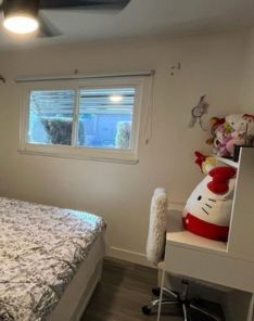 Sleek custom roller shades fitted over a large bedroom window with soft daylight filtering through.